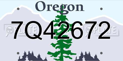 7Q42672 Oregon License Plate