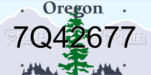 7Q42677 Oregon License Plate