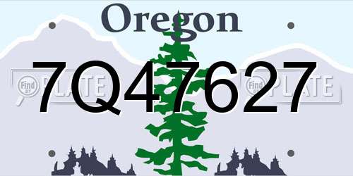 7Q47627 Oregon License Plate