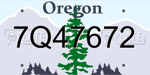 7Q47672 Oregon License Plate