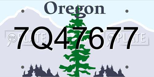 7Q47677 Oregon License Plate
