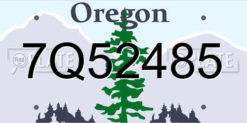 7Q52485 Oregon License Plate