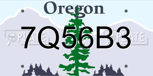7Q56B3 Oregon License Plate