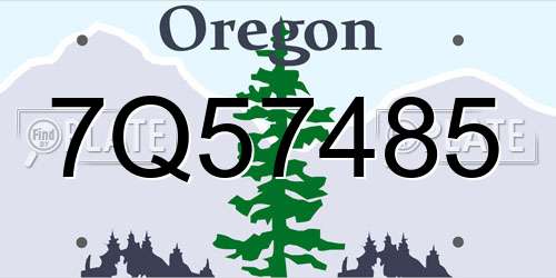 7Q57485 Oregon License Plate
