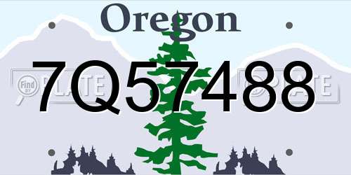7Q57488 Oregon License Plate
