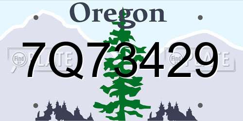 7Q73429 Oregon License Plate