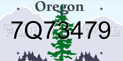 7Q73479 Oregon License Plate