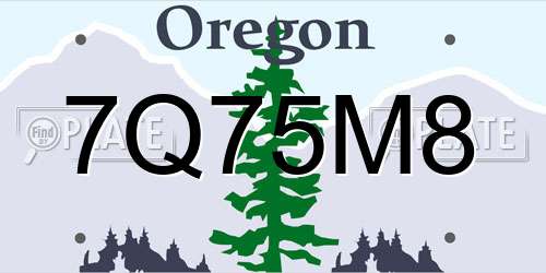 7Q75M8 Oregon License Plate