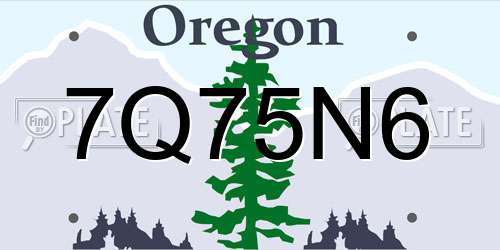 7Q75N6 Oregon License Plate