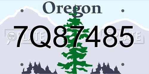 7Q87485 Oregon License Plate