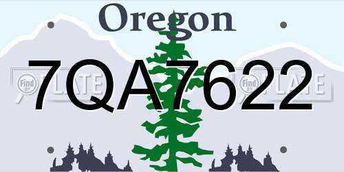 7QA7622 Oregon License Plate