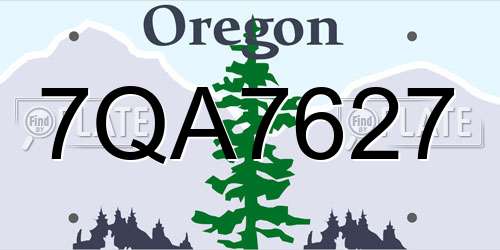7QA7627 Oregon License Plate