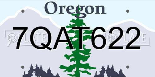 7QAT622 Oregon License Plate