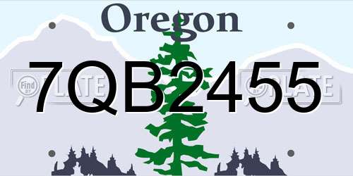 7QB2455 Oregon License Plate