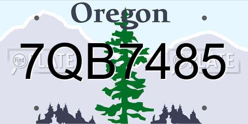 7QB7485 Oregon License Plate