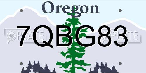 7QBG83 Oregon License Plate