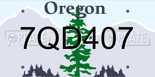7QD407 Oregon License Plate