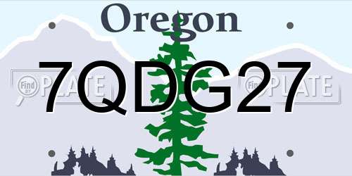 7QDG27 Oregon License Plate