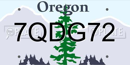 7QDG72 Oregon License Plate