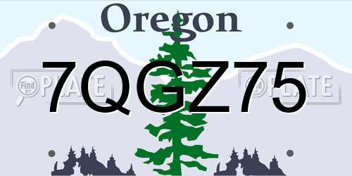 7QGZ75 Oregon License Plate