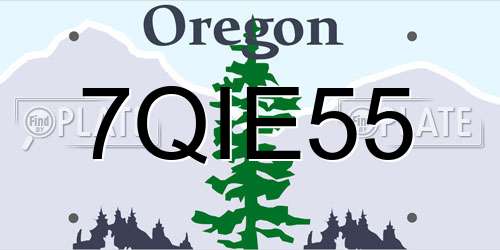 7QIE55 Oregon License Plate