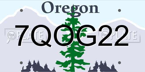 7QOG22 Oregon License Plate