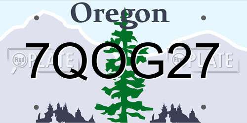 7QOG27 Oregon License Plate