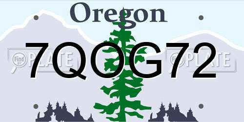 7QOG72 Oregon License Plate