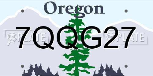 7QQG27 Oregon License Plate