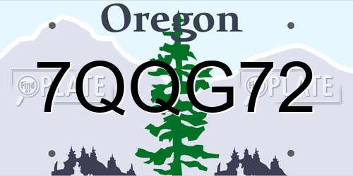7QQG72 Oregon License Plate