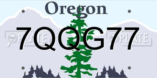 7QQG77 Oregon License Plate