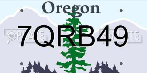 7QRB49 Oregon License Plate