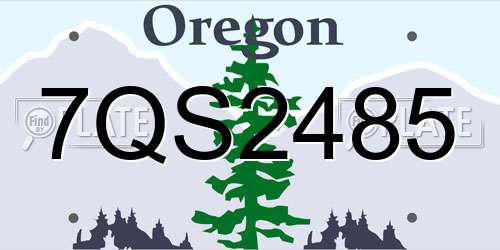 7QS2485 Oregon License Plate