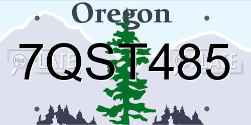 7QST485 Oregon License Plate