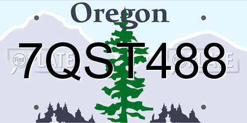 7QST488 Oregon License Plate
