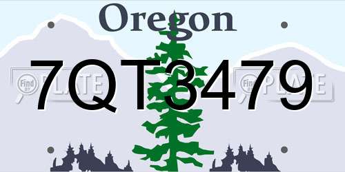 7QT3479 Oregon License Plate