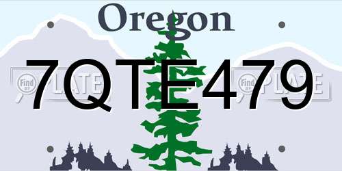 7QTE479 Oregon License Plate