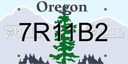 7R11B2 Oregon License Plate