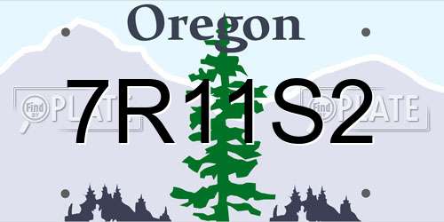 7R11S2 Oregon License Plate