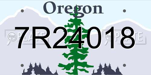 7R24018 Oregon License Plate