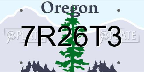 7R26T3 Oregon License Plate