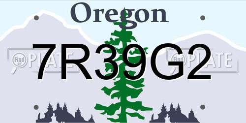 7R39G2 Oregon License Plate