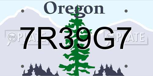 7R39G7 Oregon License Plate