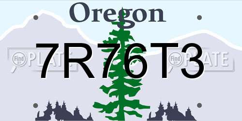 7R76T3 Oregon License Plate