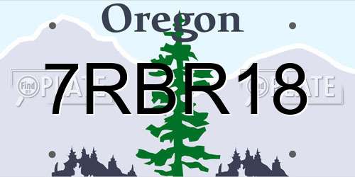 7RBR18 Oregon License Plate