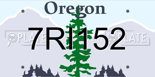 7RI152 Oregon License Plate