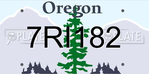 7RI182 Oregon License Plate