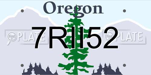 7RII52 Oregon License Plate