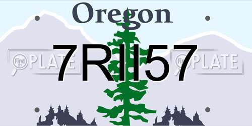 7RII57 Oregon License Plate