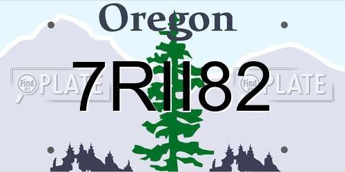 7RII82 Oregon License Plate